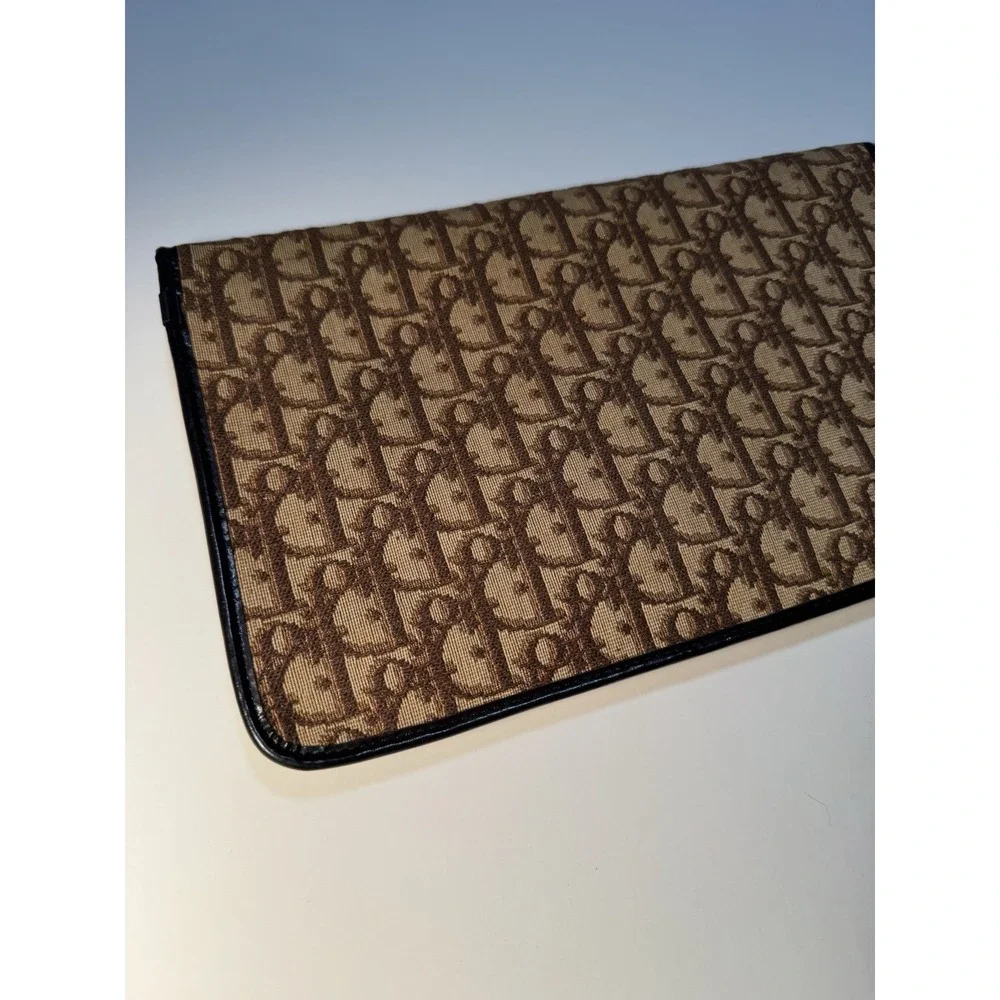 Vintage Dior Trotter Clutch Bag Bordeaux Authentic Used